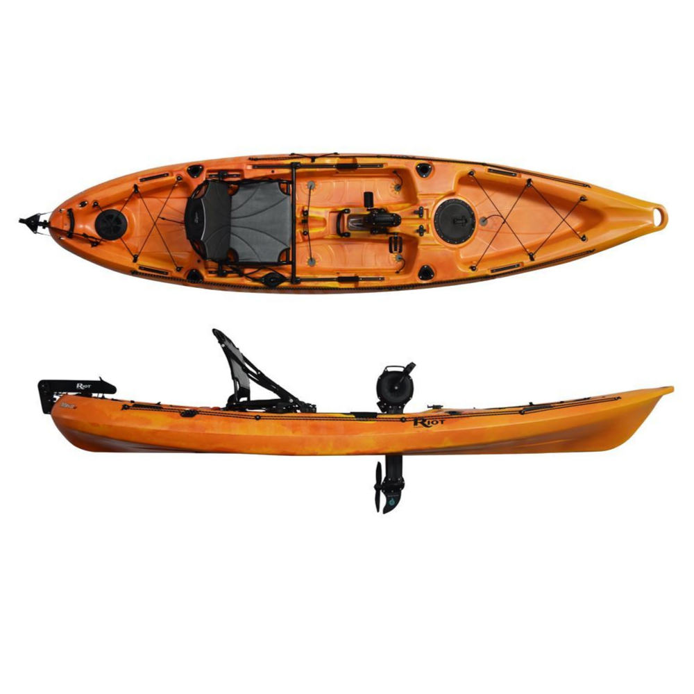 Kayak de pêche Mako 12 Impulse Drive de Riot - Pagaie Québec